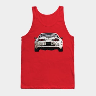 Creamy Dream: Toyota Supra White Posterize Front Design for Teen Car Enthusiasts Tank Top